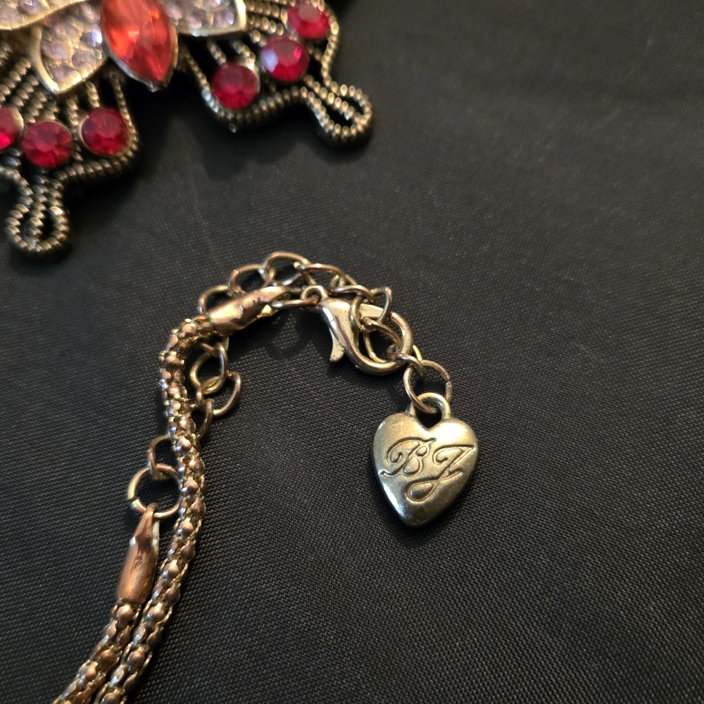 Betsey Johnson Pink and Red Butterfly Necklace - Picture 5 of 6